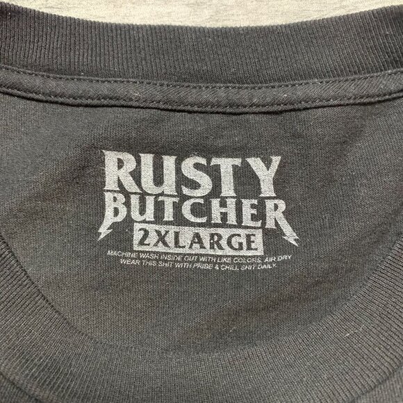 Rusty Butcher T-Shirt Reaper Mens Size XXL Black Motorcycle - Picture 4 of 7